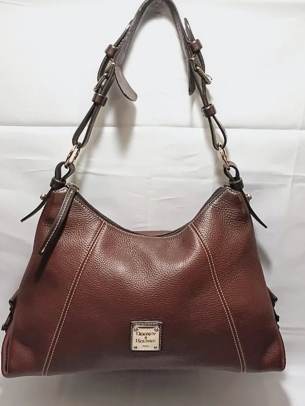 Dooney & Bourke East West Pebbled Leather Hobo, EUC